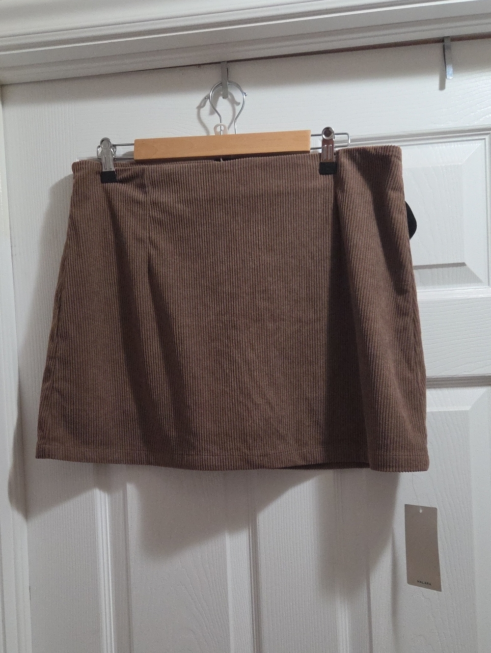 HALARA Brown Corduroy Mini Skirt